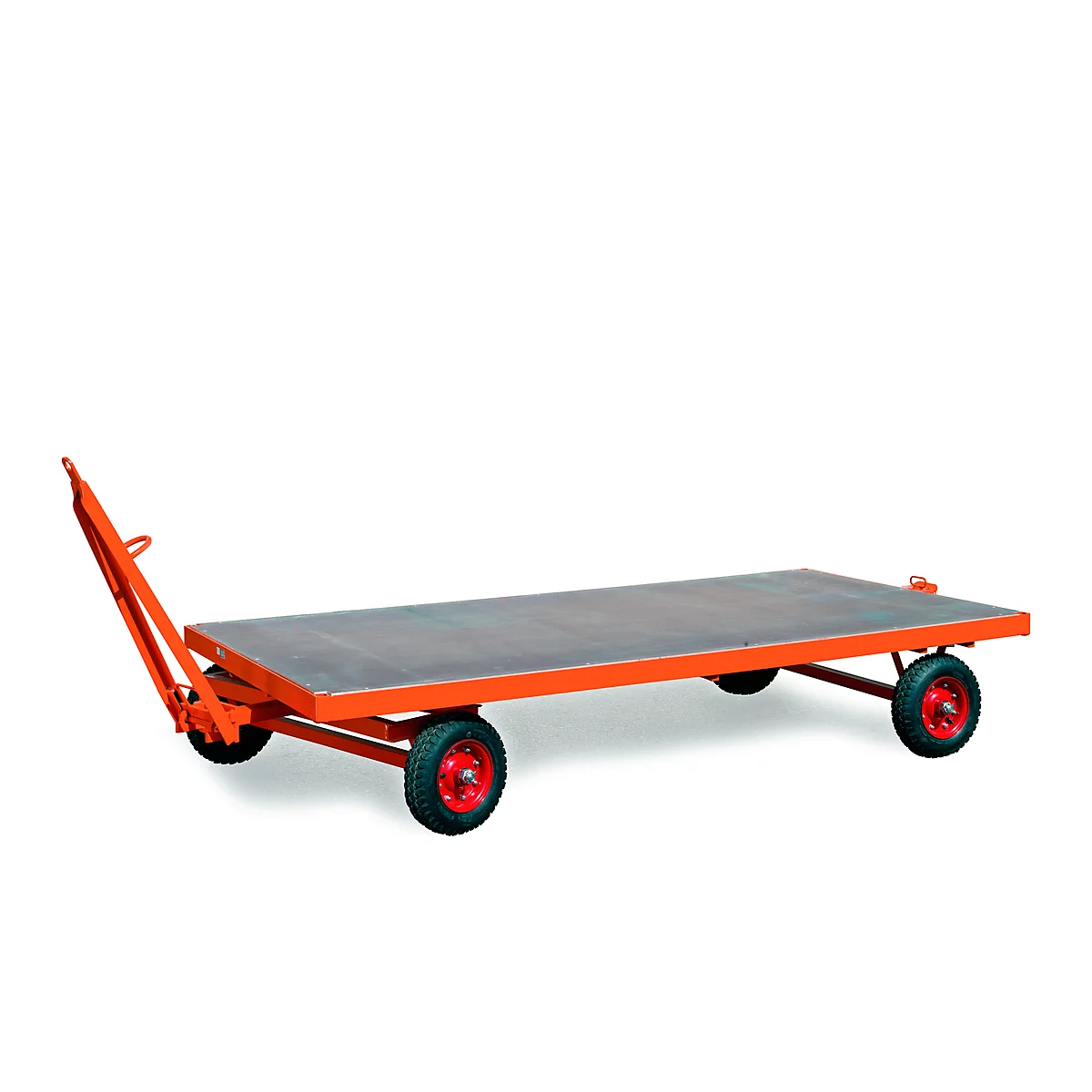 Remorque pour charges lourdes, système de direction avec 1 essieu pivotant, pneus 100 % caoutchouc, capacité de charge 3000 kg, 2500 x 1250 mm