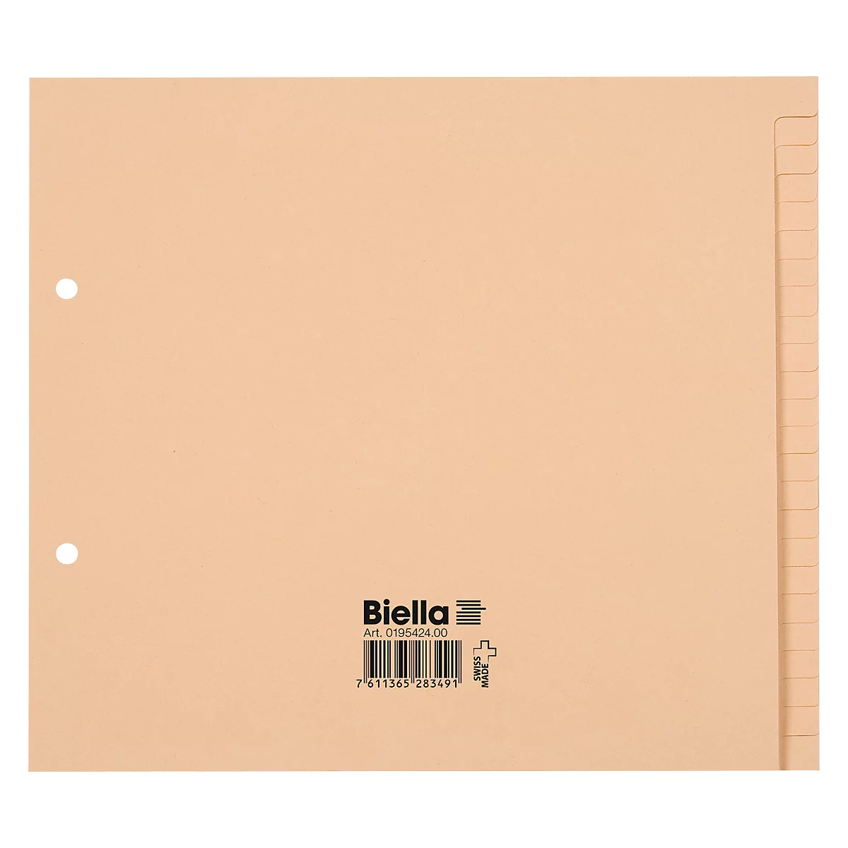 Répertoire Biella, pour DIN A4, couverture partielle, 24 pièces, vierge, L 245 x l 220 x H 3 mm, papier, brun clair