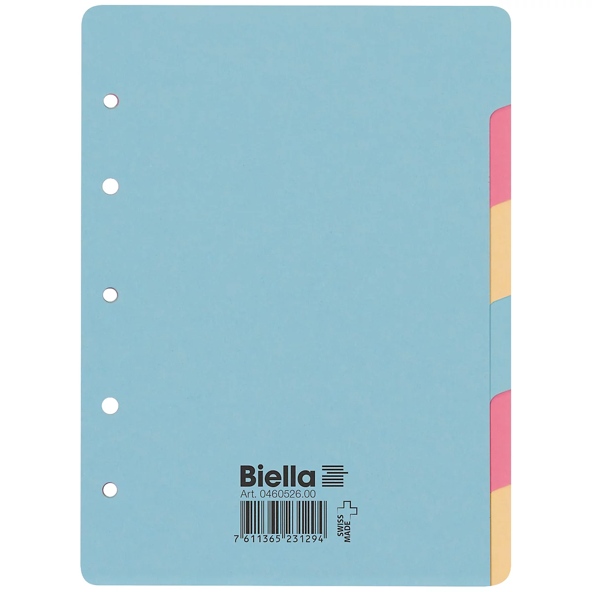 Répertoire Biella, pour DIN A5, 6 pièces, vierge, L 230 x l 175 x H 3 mm, carton, couleur