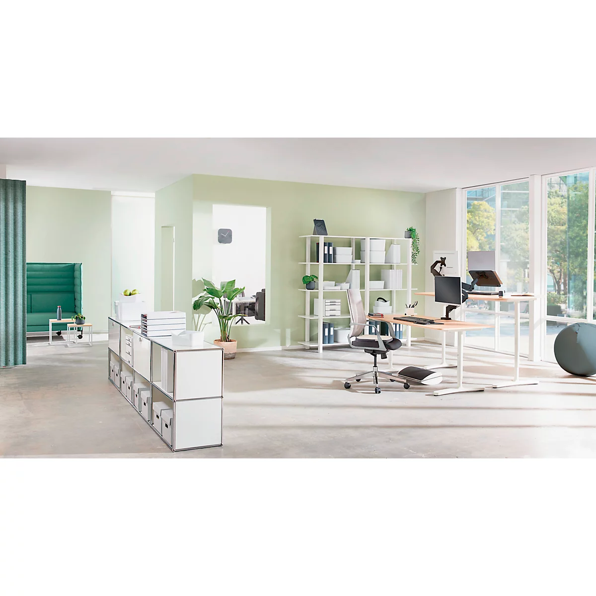 Repose-poignets Leitz Ergo, pour toute la longueur des claviers, L 71 x P 437 x H 22 mm, gris velours