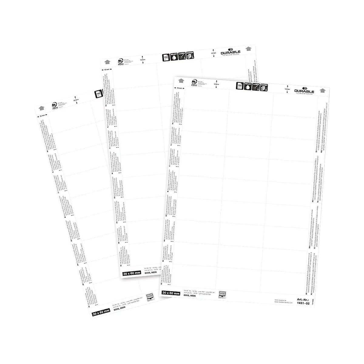 Reserve-insteekkaartjes, 30 x 60 mm, 540 stuks