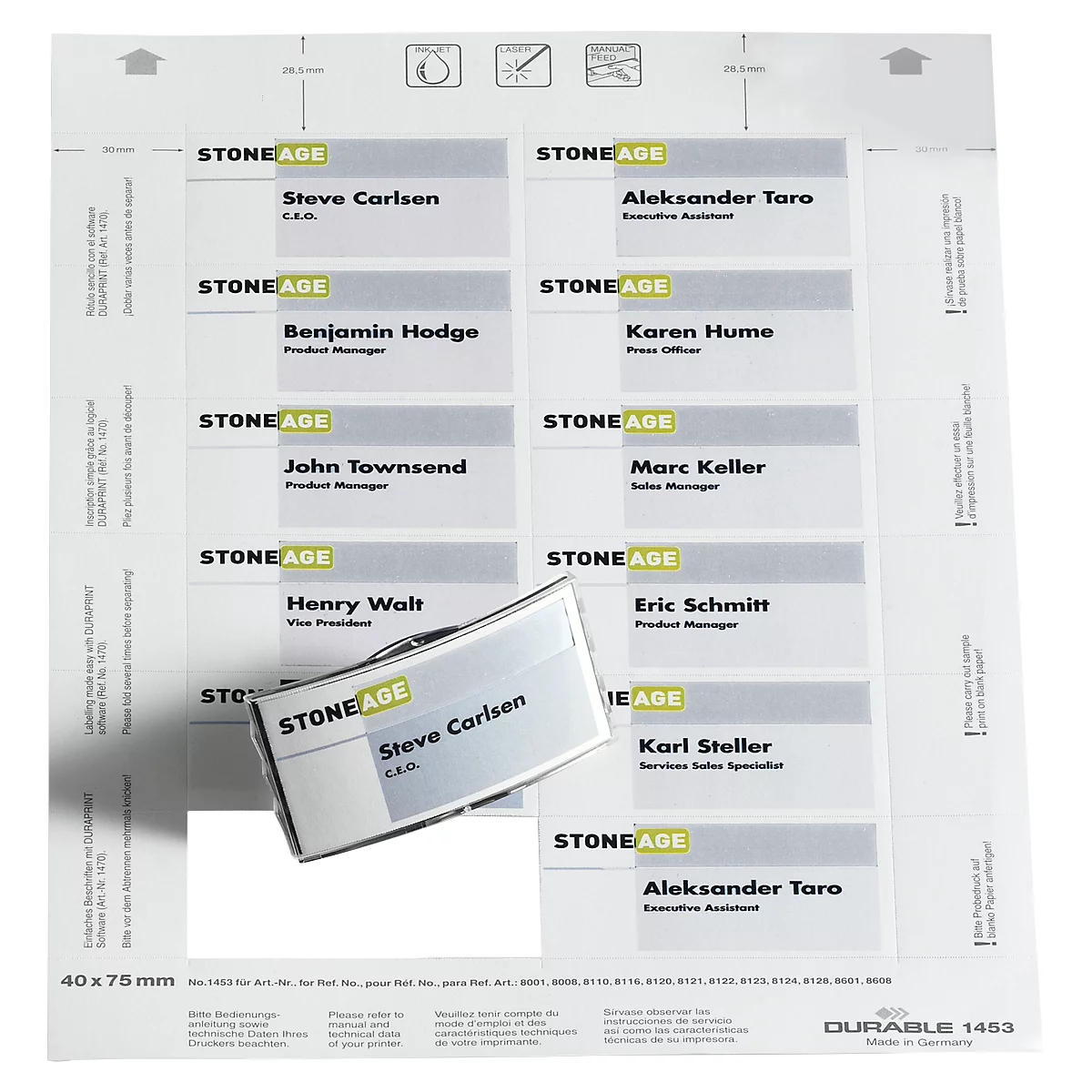 Reserve-insteekkaartjes, 40 x 75 mm, 240 stuks