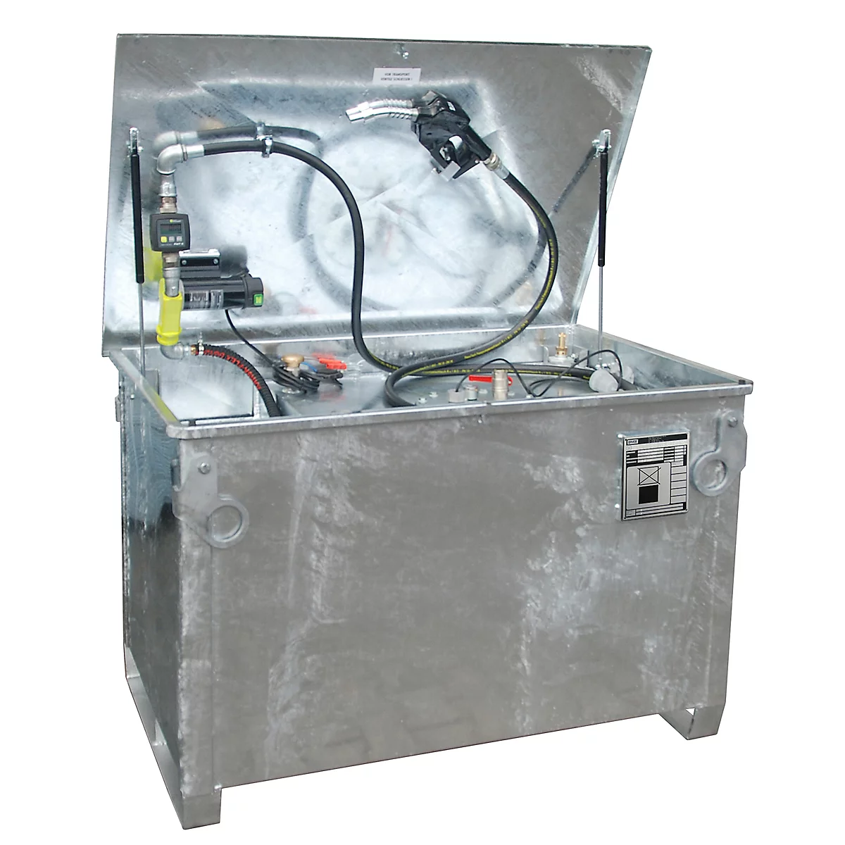 Réservoir de carburant BAUER MT 600, accessible en voiture, verrouillable, volume de 600 l, L 1360 x P 880 x H 890 mm