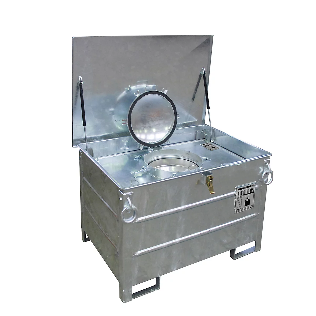 Réservoir de collecte BAUER ASB 450-I, en tôle d'acier, cuve intérieure en acier inoxydable, empilable, verrouillable, L 1200 x P 885 x H 830 mm