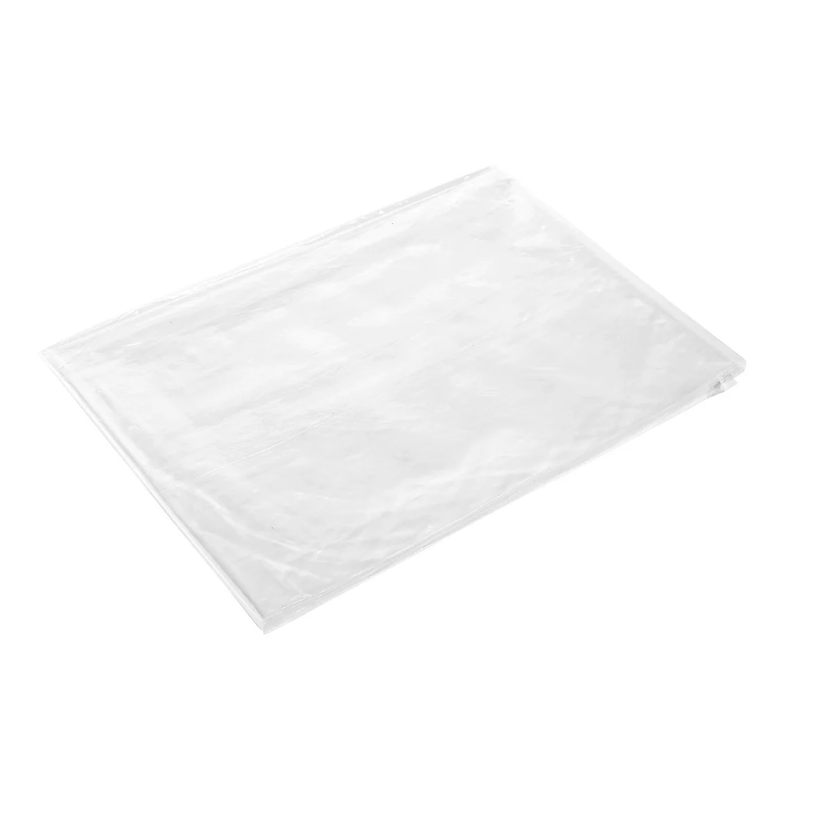 A white, folded cloth lying on a white background.