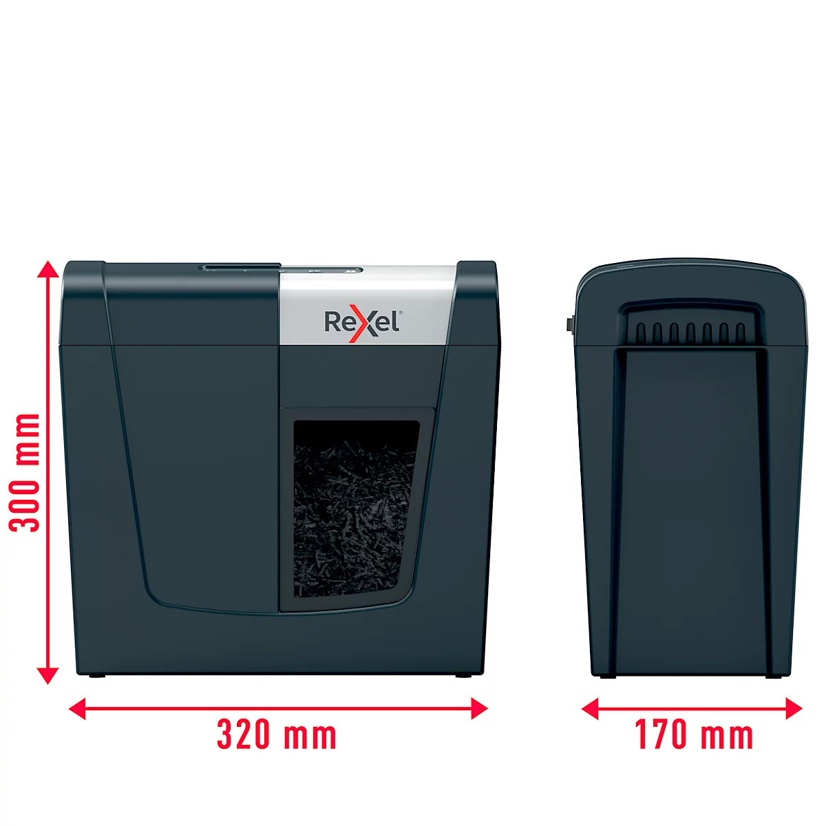 Rexel Secure MC3 Whisper-Shred™ Aktenvernichter P5, Mikroschnitt 2 x 15 mm, 10 l, 3 Blatt Schnittleistung, Anti-Papierstau-Technologie, schwarz