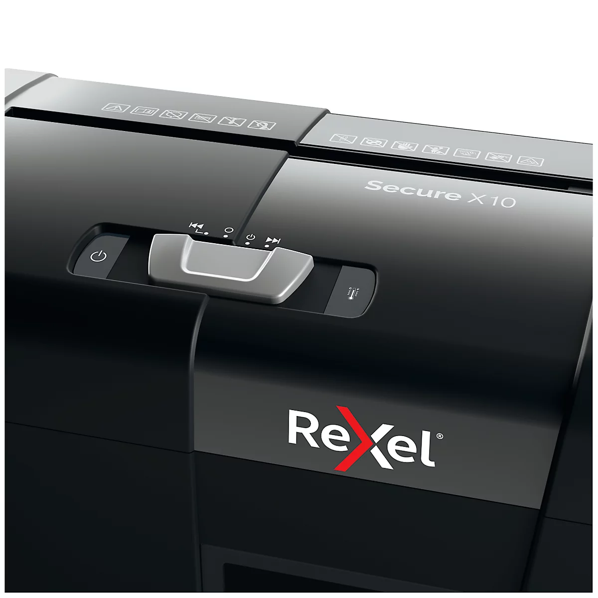 Rexel Secure X10 Aktenvernichter P4, Partikelschnitt 4 x 40 mm, 18 l, 10 Blatt Schnittleistung, Anti-Papierstau-Technologie, schwarz