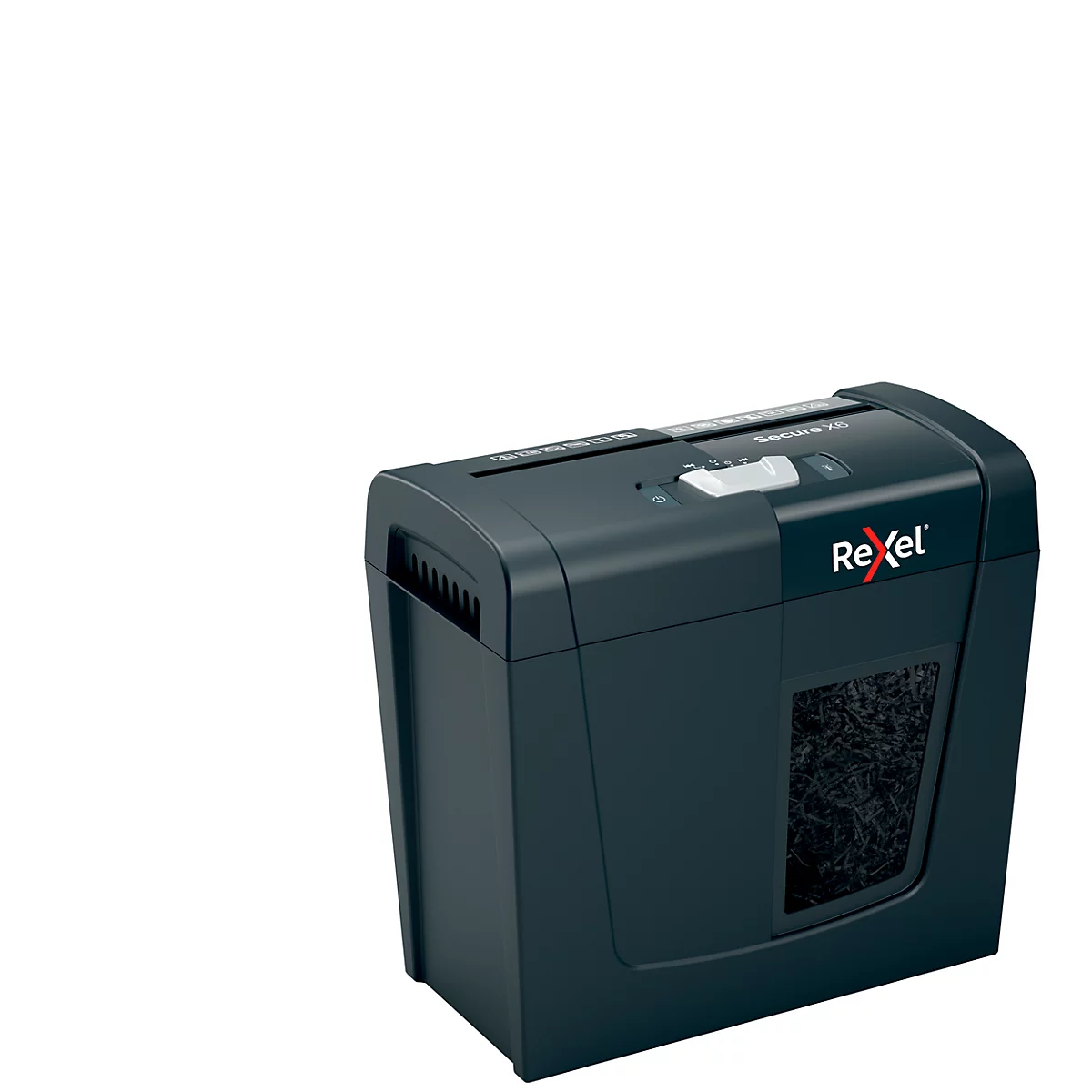 Rexel Secure X6 Aktenvernichter P4, Partikelschnitt 4 x 40 mm, 10 l, 6 Blatt Schnittleistung, Anti-Papierstau-Technologie, schwarz
