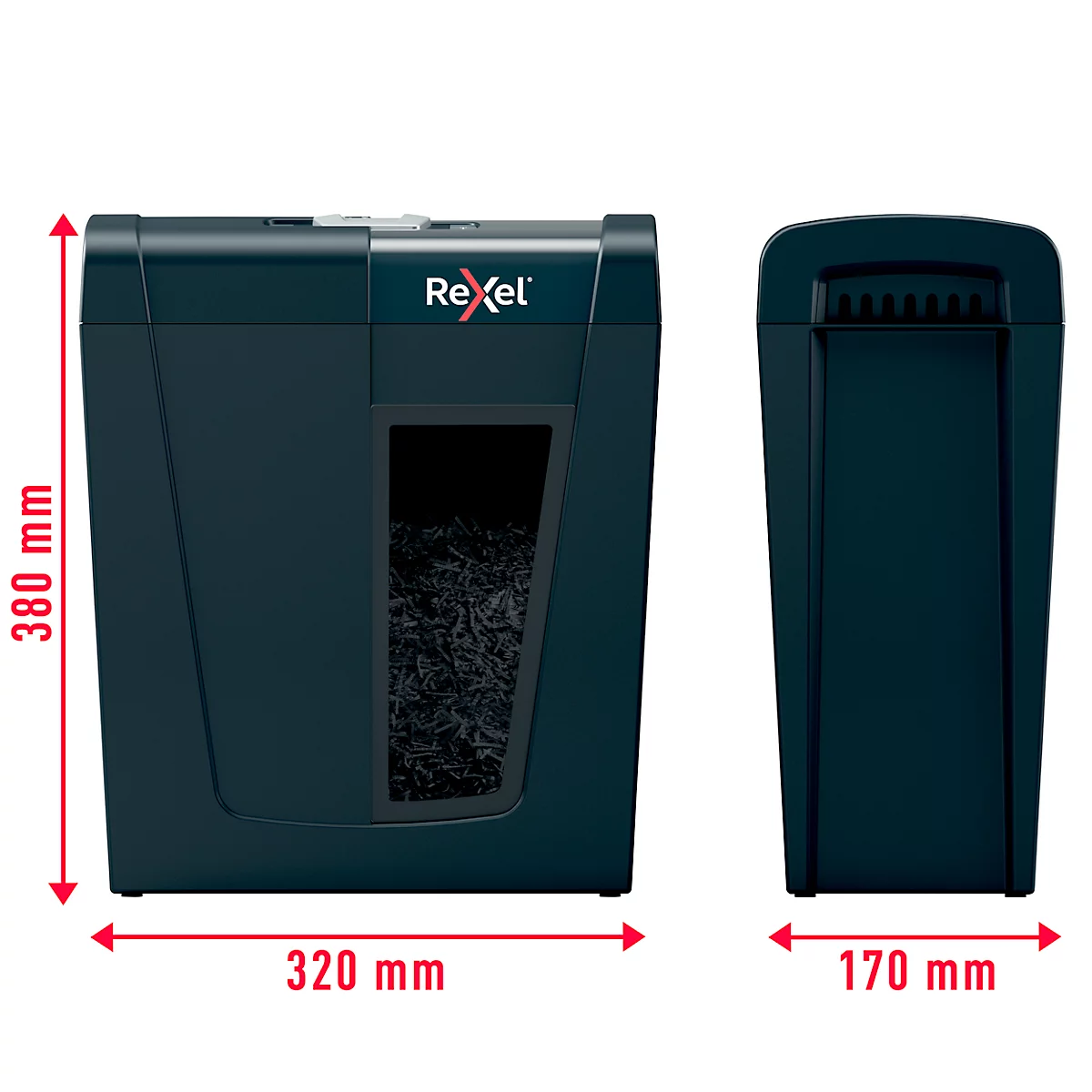 Rexel Secure X8 Aktenvernichter P4, Partikelschnitt 4 x 40 mm, 14 l, 8 Blatt Schnittleistung, Anti-Papierstau-Technologie, schwarz