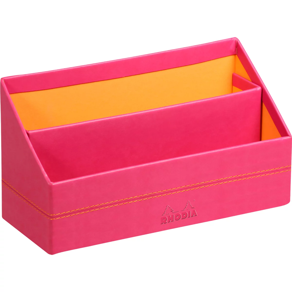 Rhodia Briefhalter, 2 Fächer, mit Trennwand, Kunstleder, 250 x 100 x 140 mm, himbeer