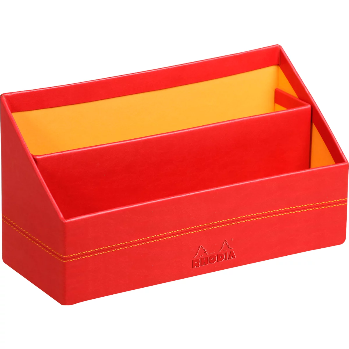 Rhodia Briefhalter, 2 Fächer, mit Trennwand, Kunstleder, 250 x 100 x 140 mm, mohnrot