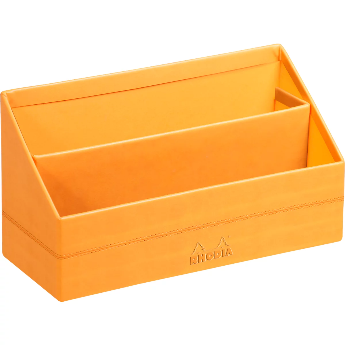 Rhodia Briefhalter, 2 Fächer, mit Trennwand, Kunstleder, 250 x 100 x 140 mm, orange