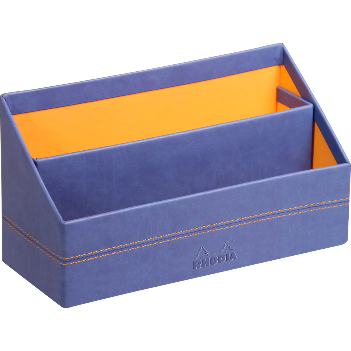 Rhodia Briefhalter, 2 Fächer, mit Trennwand, Kunstleder, 250 x 100 x 140 mm, saphirblau
