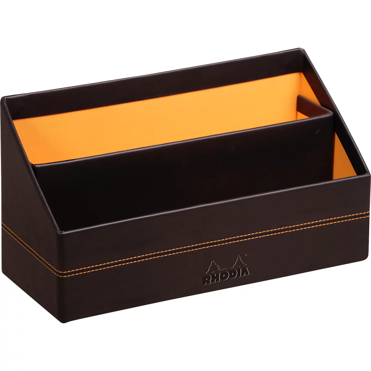 Rhodia Briefhalter, 2 Fächer, mit Trennwand, Kunstleder, 250 x 100 x 140 mm, schwarz