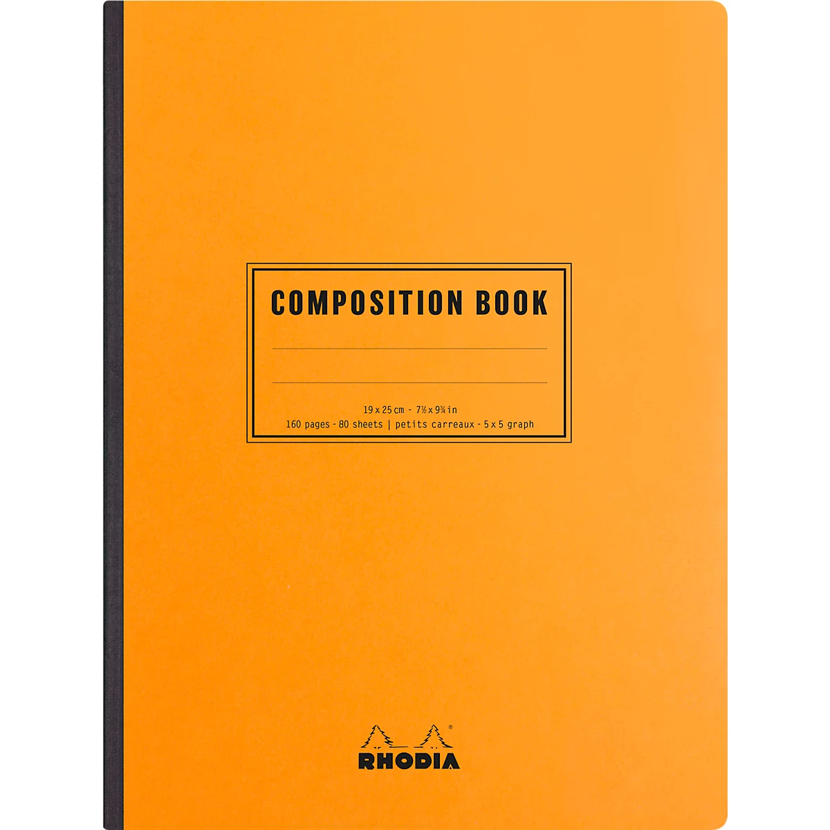 Rhodia Composition Book cahier de notes, 80 feuilles, DIN B5, 80g/m², relié, quadrillé, orange