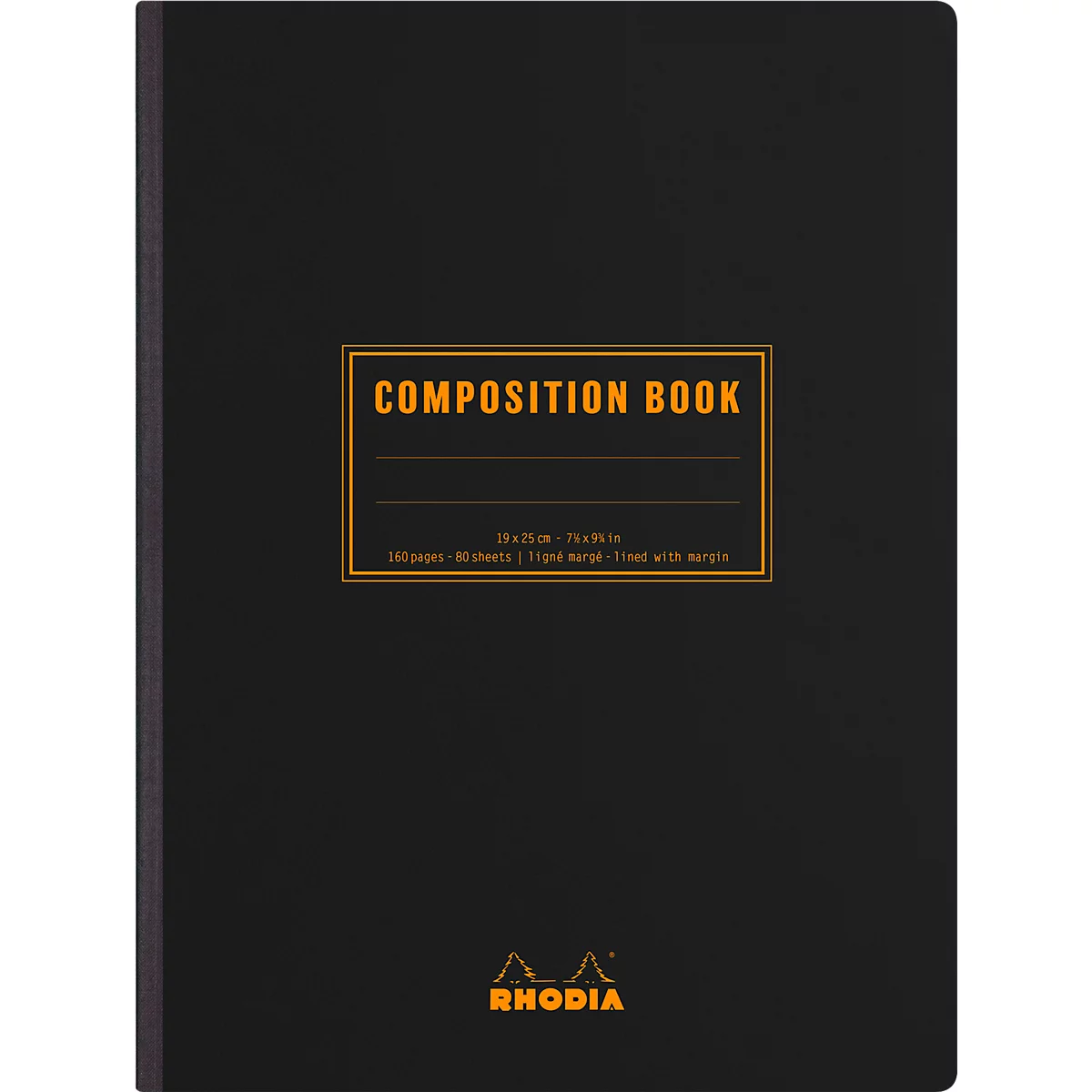 Rhodia Composition Book Notizheft, 80 Blatt, DIN B5, 80g/m², Fadengebunden, kariert, schwarz