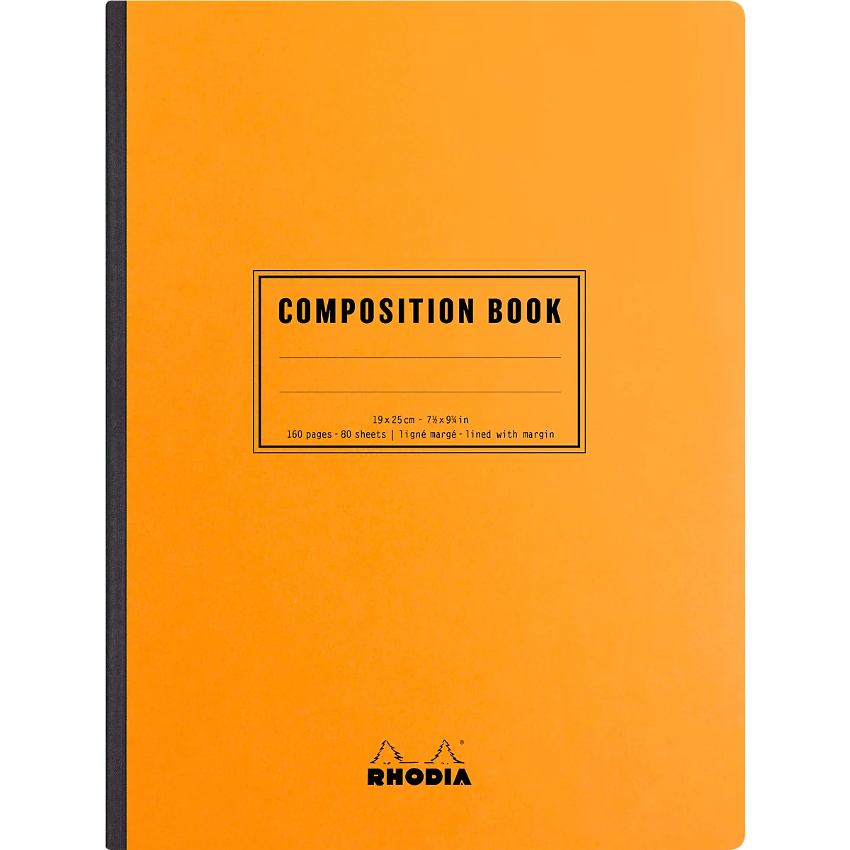 Rhodia Composition Book Notizheft, 80 Blatt, DIN B5, 80g/m², Fadengebunden, liniert, mit Rand, orange