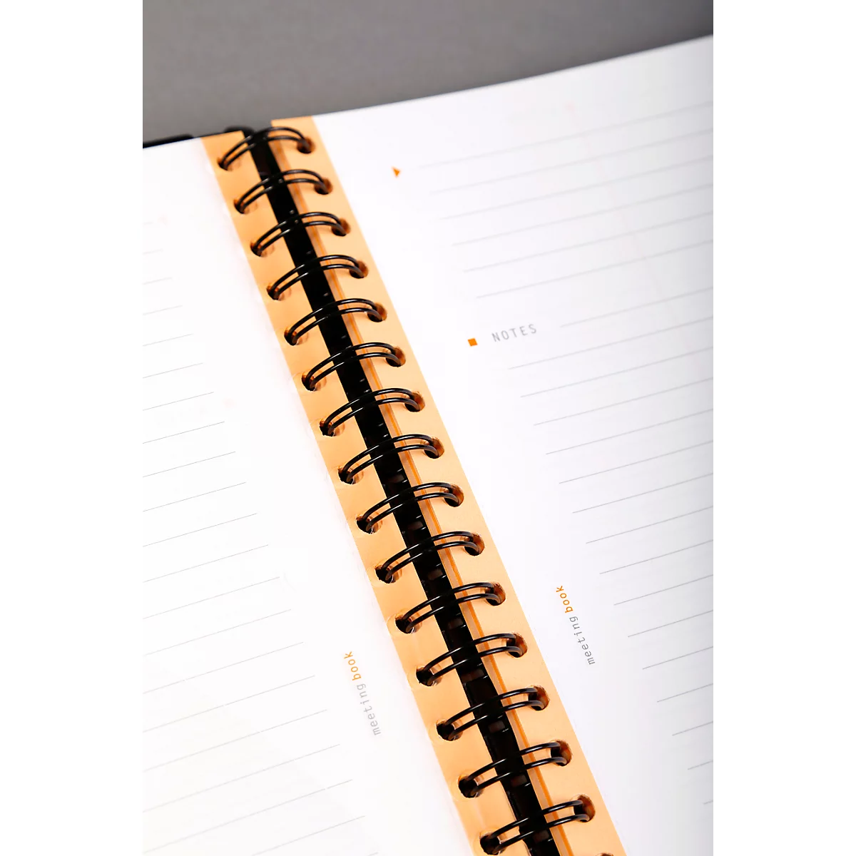 Rhodia ExaMeetingBook carnet de notes, 80 feuilles, DIN A4+, 90 g/m², couverture rigide, reliure à double spirale, intercalaires, règle, ligné
