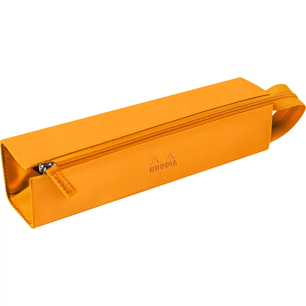 Rhodia Hartschalenmäppchen, Kunstleder, Innenfutter, flache Öffnung, mit Henkel, 230 x 50 x 50 mm, orange