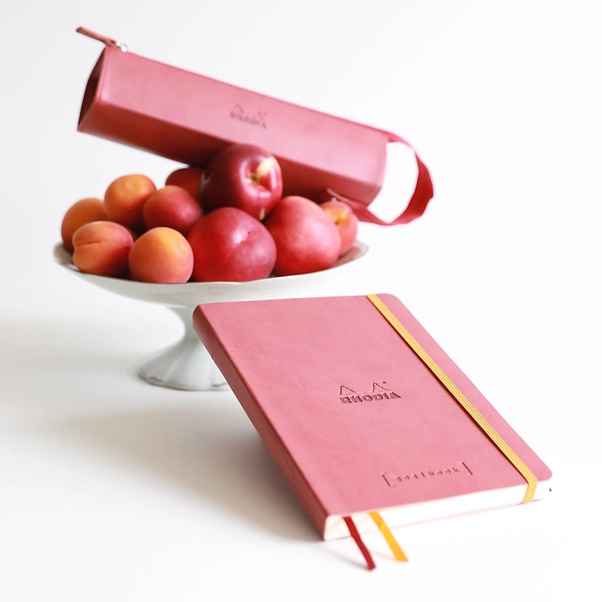 Rhodia Hartschalenmäppchen, Kunstleder, Innenfutter, flache Öffnung, mit Henkel, 230 x 50 x 50 mm, orange