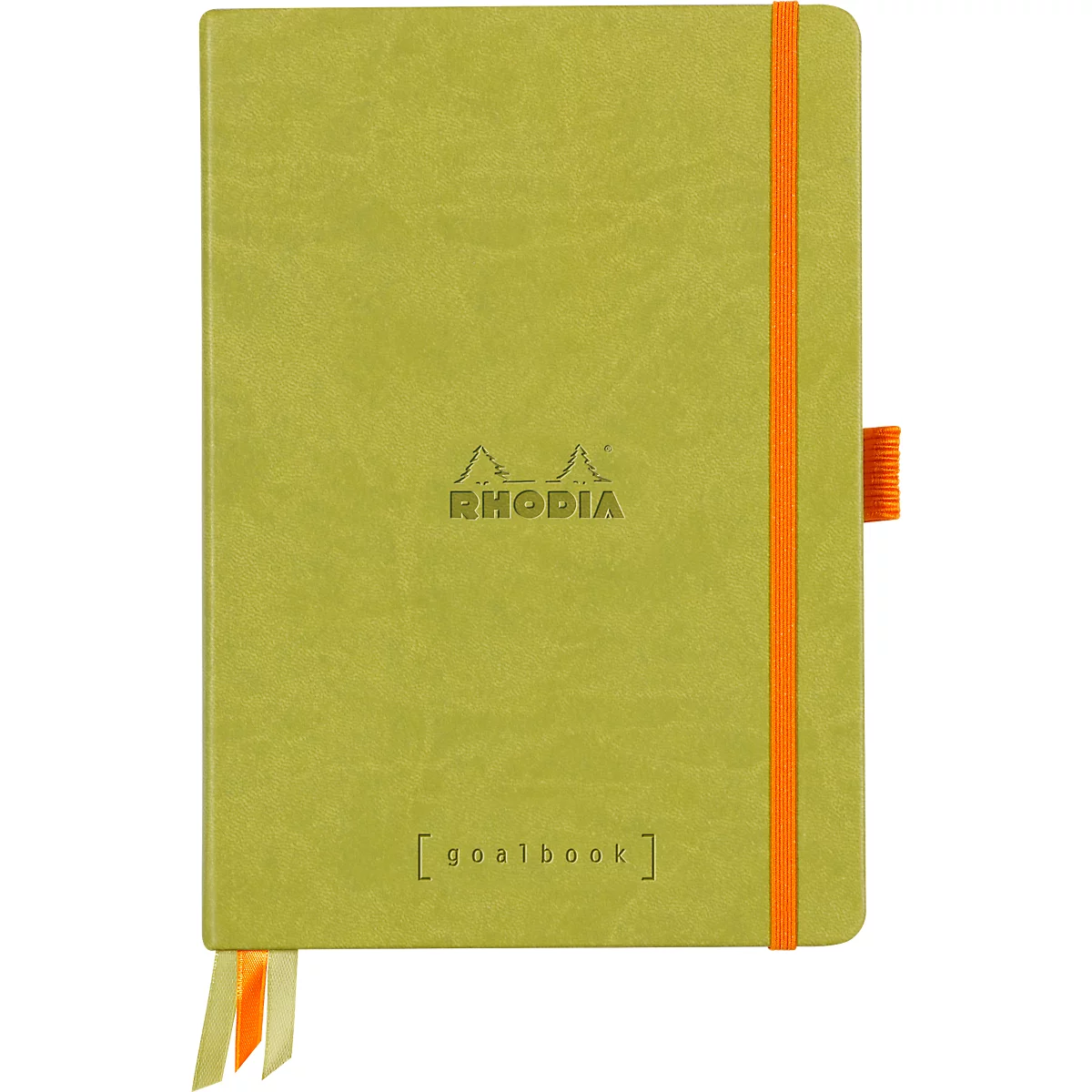 Rhodia Notizbuch Goalbook, 120 Blatt, DIN A5, 90 g/m², Hardcover, gepunktet, anis