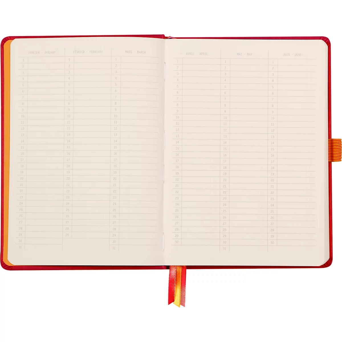 Rhodia Notizbuch Goalbook, 120 Blatt, DIN A5, 90 g/m², Hardcover, gepunktet, mohnrot
