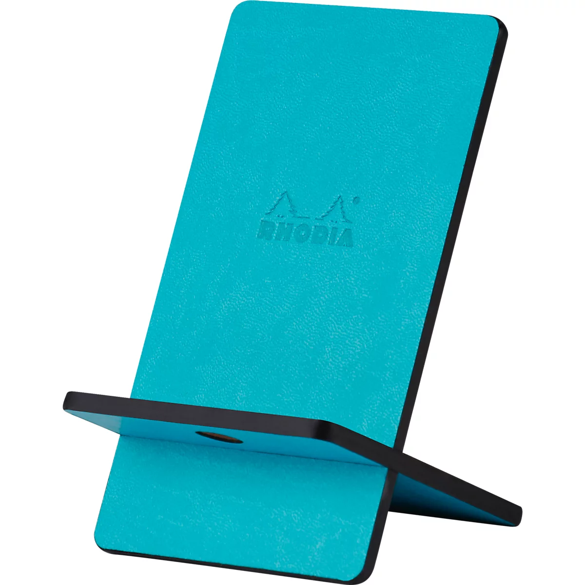 Rhodiarama support de téléphone, support pour smartphone, similicuir, en 2 parties, avec passage de câble, turquoise