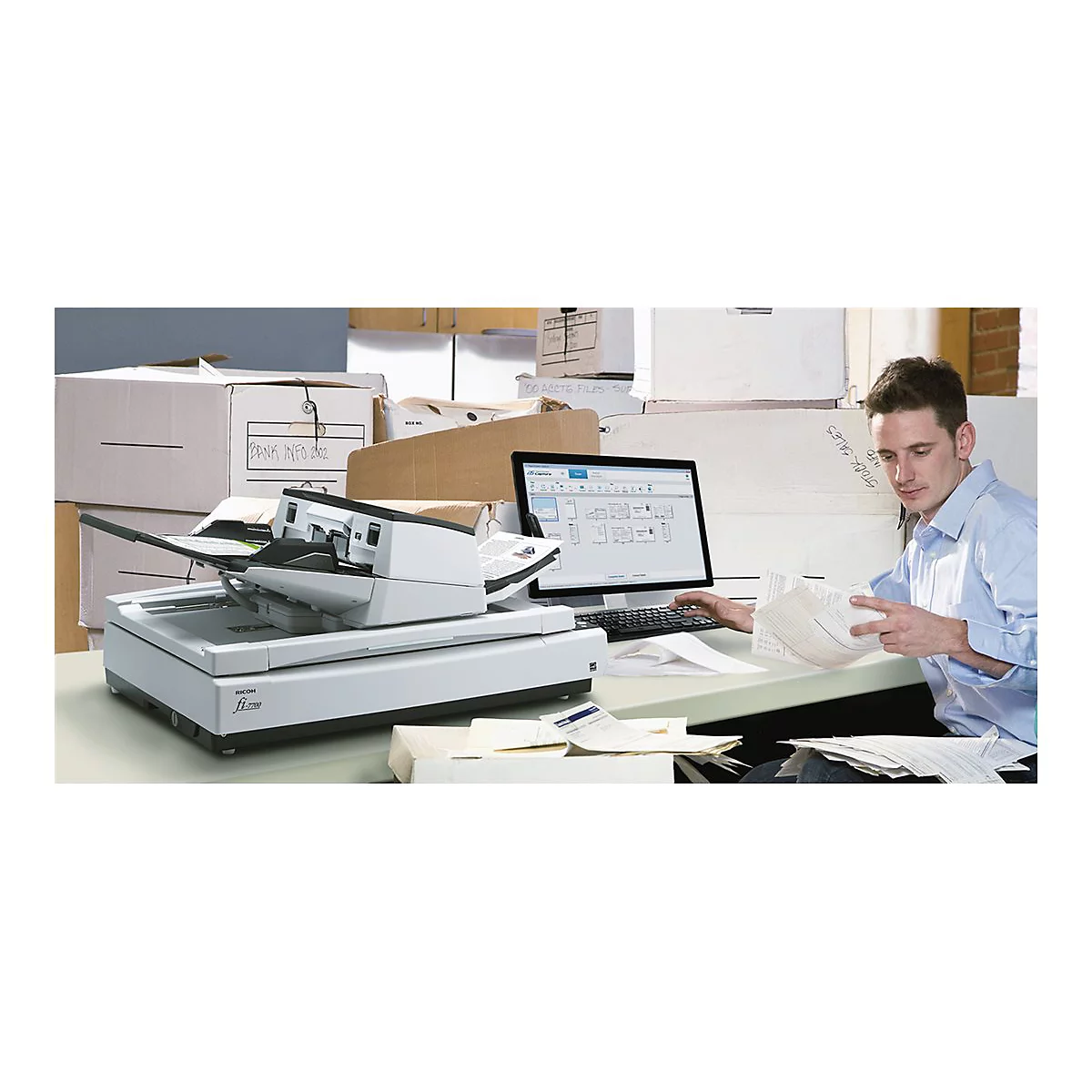 Ricoh fi-7700 - Dokumentenscanner - Triple CCD - Duplex - ARCH B - 600 dpi x 600 dpi
