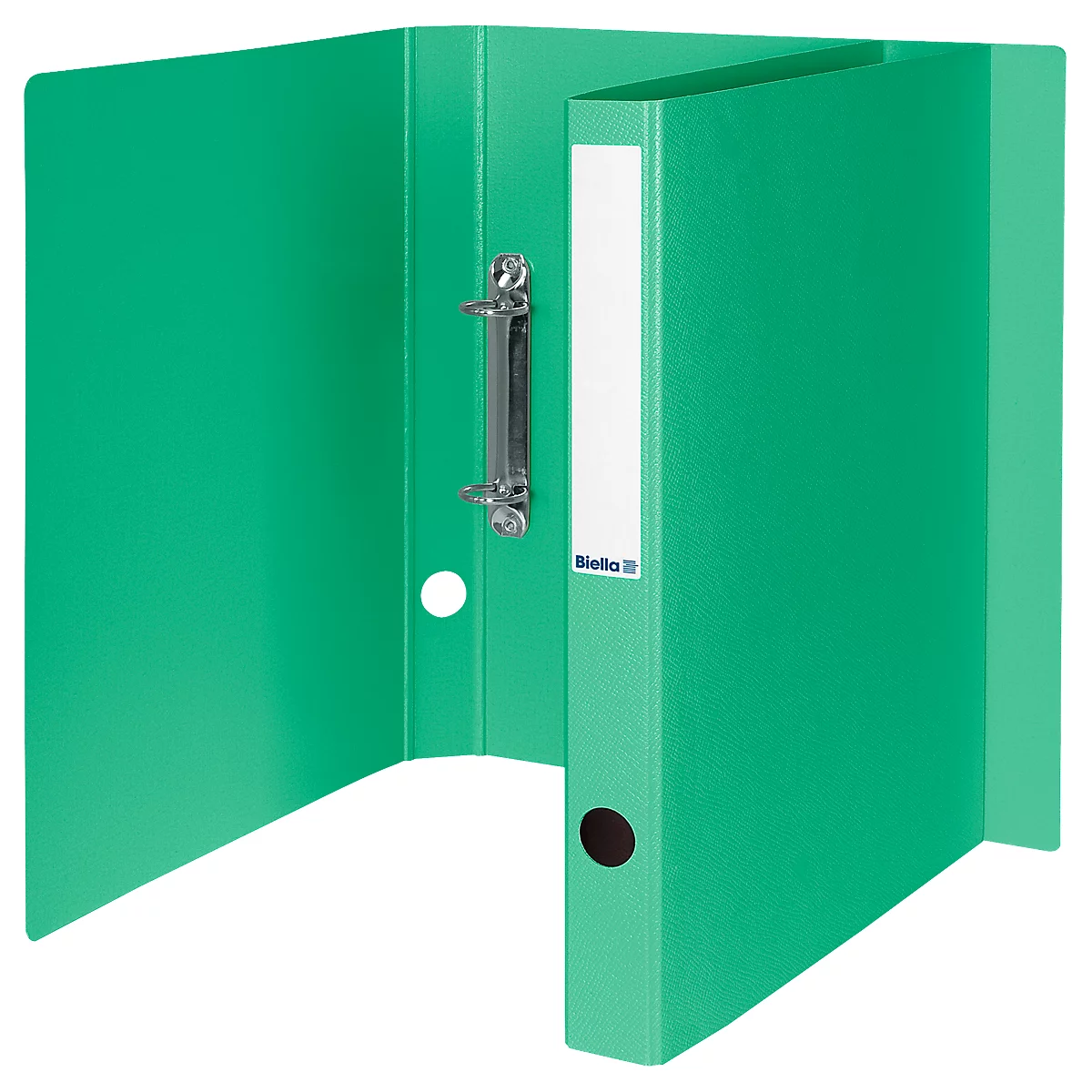 Ringhefter Biella Viria®, für DIN A4, bis 150 Blatt, 2 Ringe Ø 25 mm, mit Griffloch, L 255 x B 31 x H 320 mm, Pappe, hellgrün