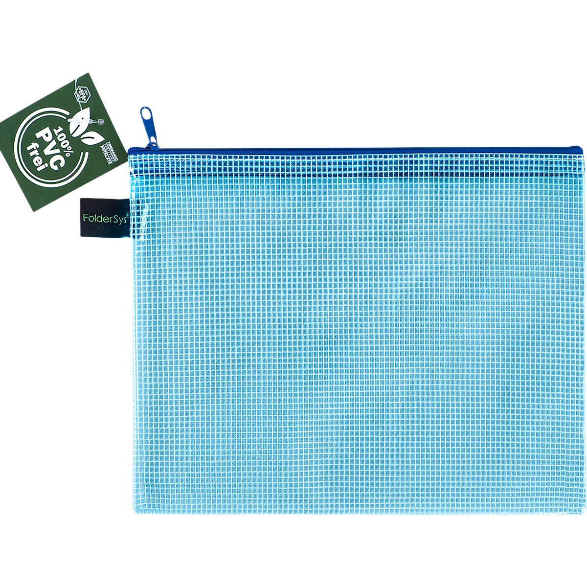 Ritssluiting FolderSys, A5, dikte 0,20 mm, B 254 x H 200 mm, PVC-vrije folie, blauw-transparant