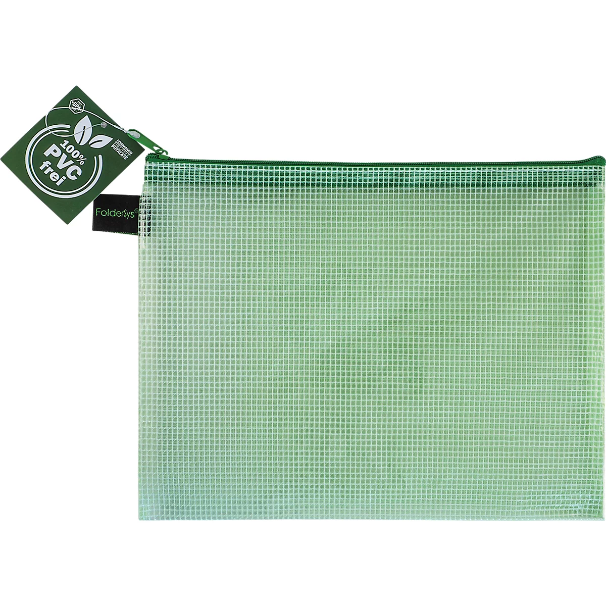 Ritssluiting FolderSys, A5, dikte 0,20 mm, B 254 x H 200 mm, PVC-vrije folie, groen-transparant