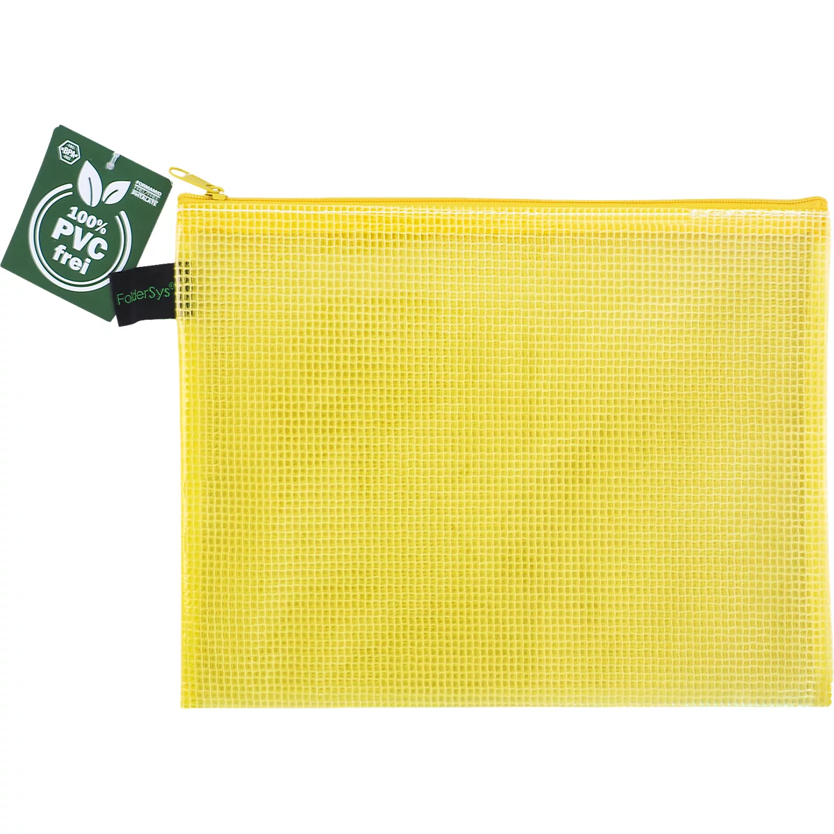 Ritssluiting FolderSys, dikte 0,20 mm, A5, B 254 x H 200 mm, PVC-vrije folie, geel-transparant