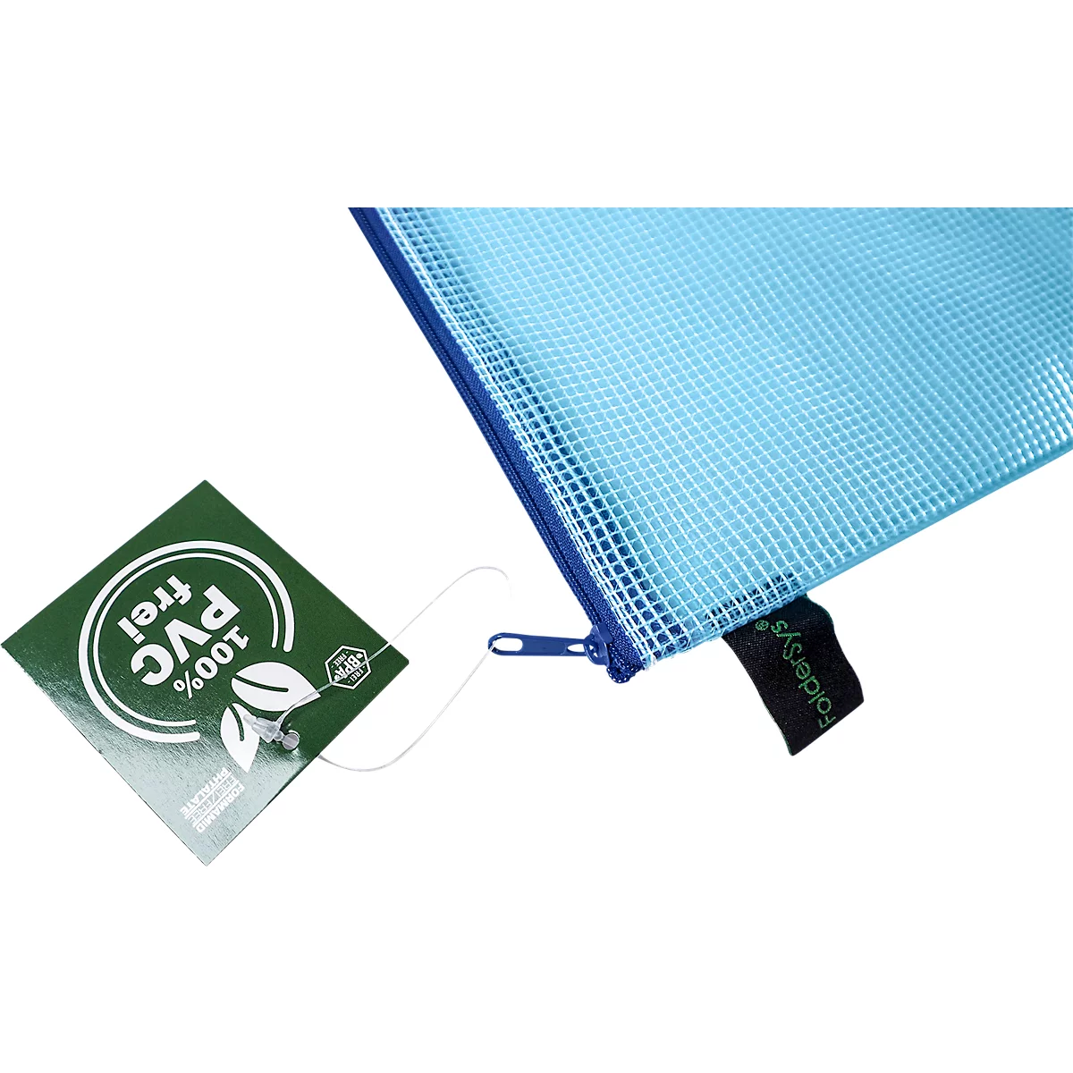 Ritszak FolderSys, A4, dikte 0,20 mm, B 357 x H 272 mm, PVC-vrije folie, blauw-transparant