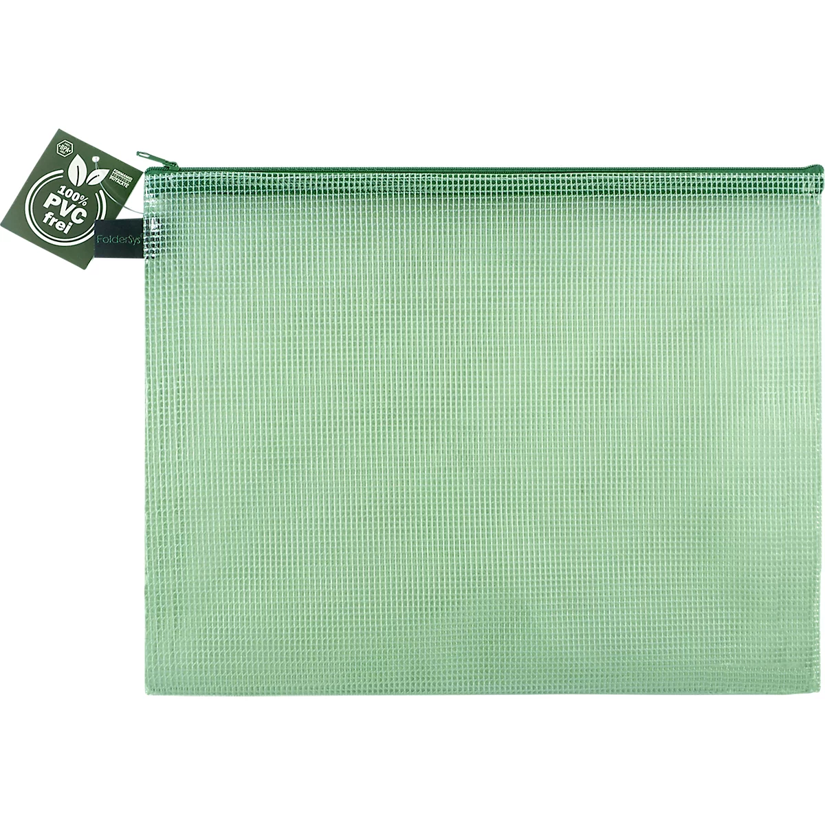 Ritszak FolderSys, A4, dikte 0,20 mm, B 357 x H 272 mm, PVC-vrije folie, groen-transparant