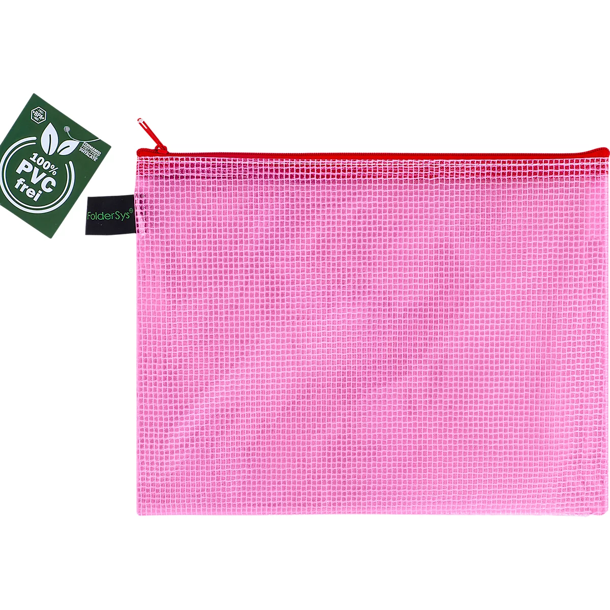 Ritszak FolderSys, A5, dikte 0,20 mm, B 254 x H 200 mm, PVC-vrije folie, rood-transparant