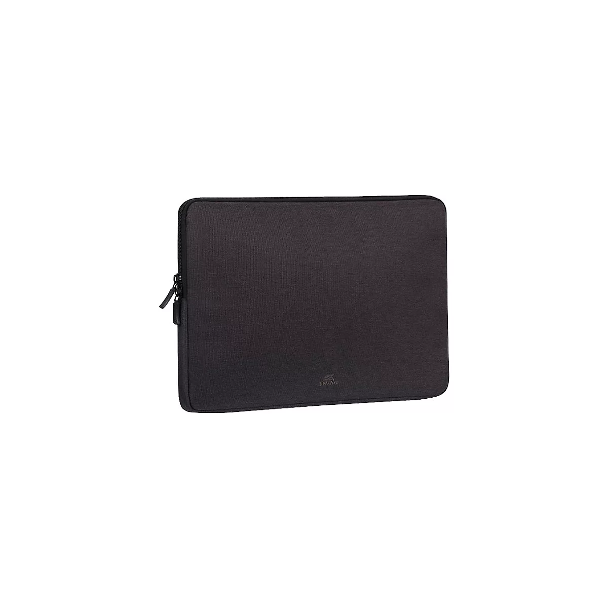 Dunkelgraue Laptoptasche mit ReiÃŸverschluss.