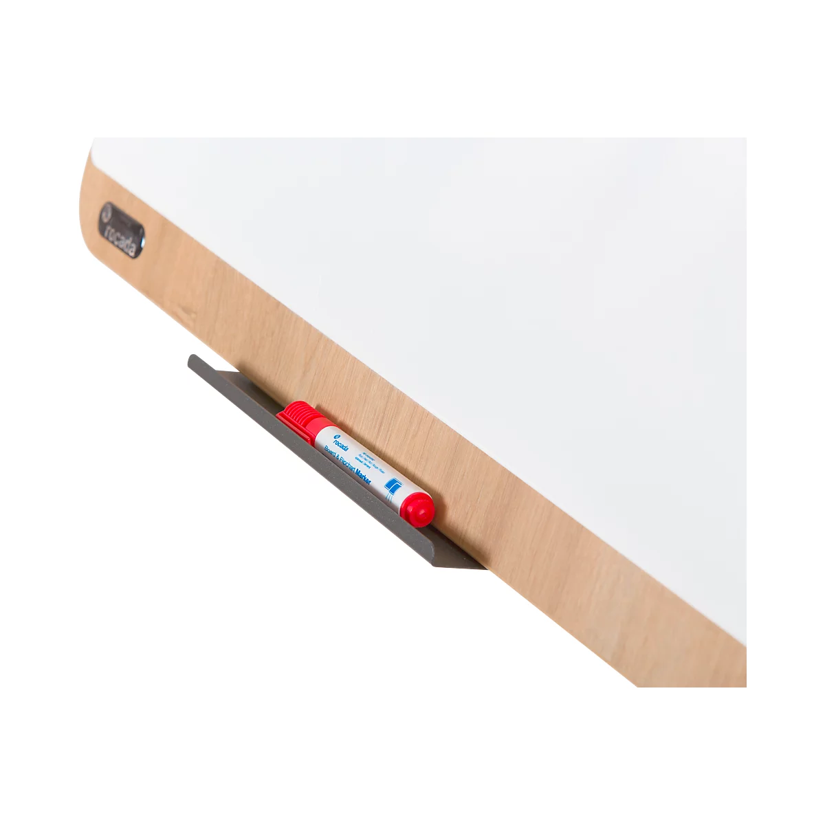 Rocada Natural Transformer flip-over, stalen bord, frame in houtlook, met wielen