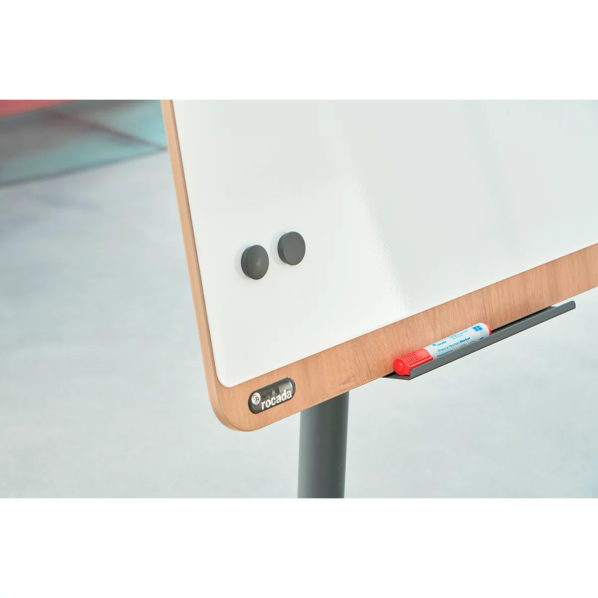 Rocada Natural Transformer flip-over, stalen bord, frame in houtlook, met wielen