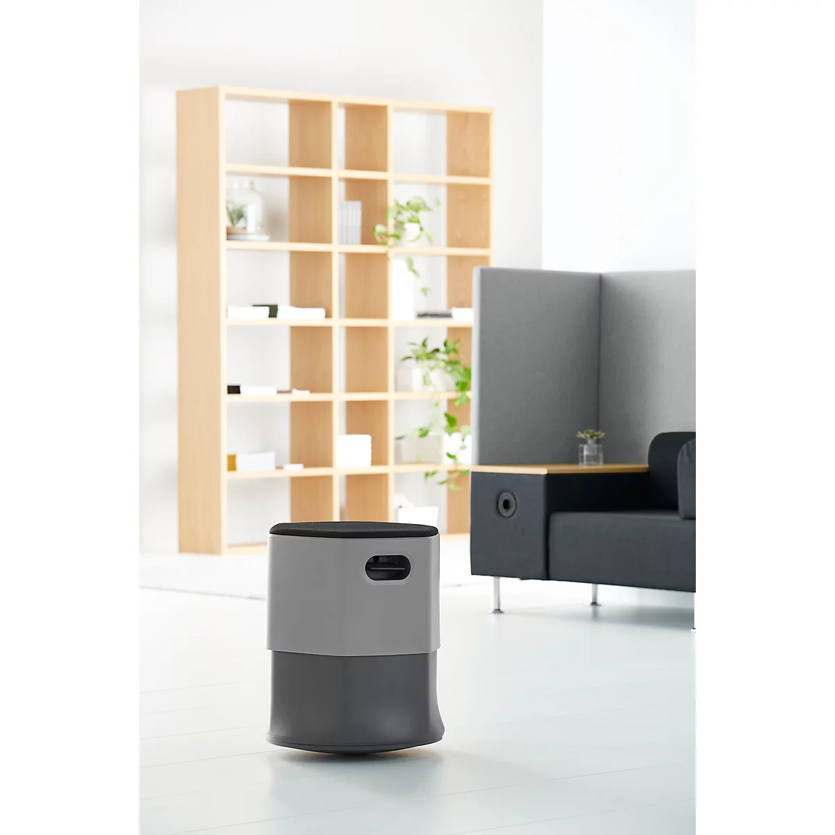 rocada Soft Seating Sitzhocker 3D, Ø 450 x H 440-560 mm, höhenverstellbar, flammenhemmend, grau