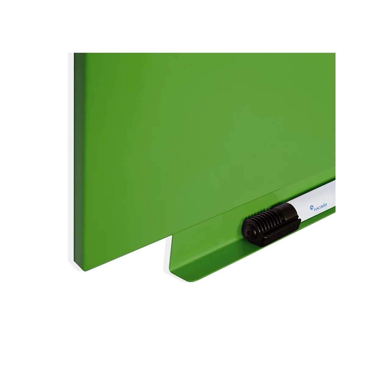 Technische tekening van een machineonderdeel op een lichtgroene achtergrond. De tekening is gemarkeerd in zwart, groen en rood.