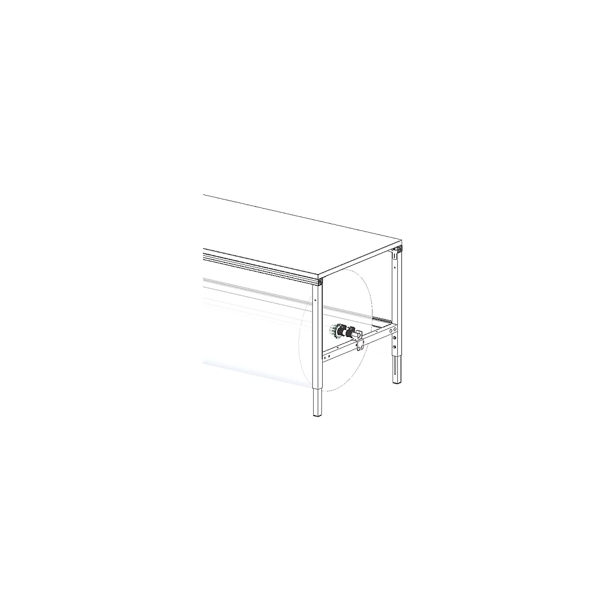 Rocholz Achssatz für Packtisch System Flex, für Tischbreite 2000 mm