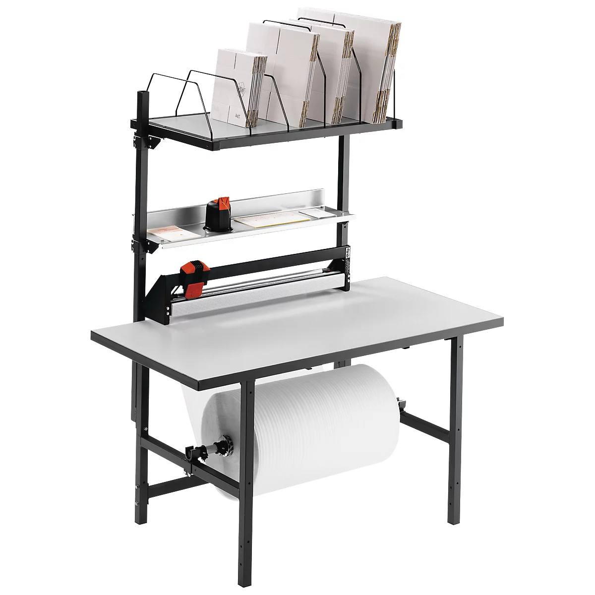 Rocholz compleet verpakkingsstation Systeem 1600/2, in hoogte verstelbaar, B 1600 x D 800 x H 690-960 mm