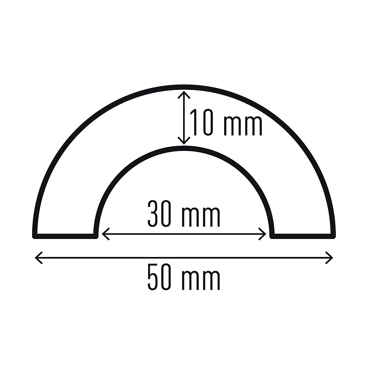 Rohrschutzprofil Durable P30, selbstklebend, für Innen- & Außenbereich, für Rohre mit ⌀ 20-40 mm, L 1000 mm, PU-Schaum, gelb/schwarz