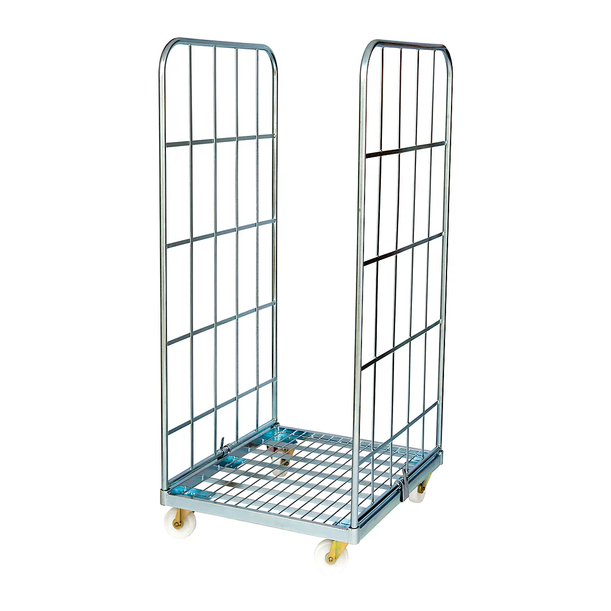 Rolcontainer, 2-zijdig, met stalen rolplaat, 1450 mm bruikbare hoogte
