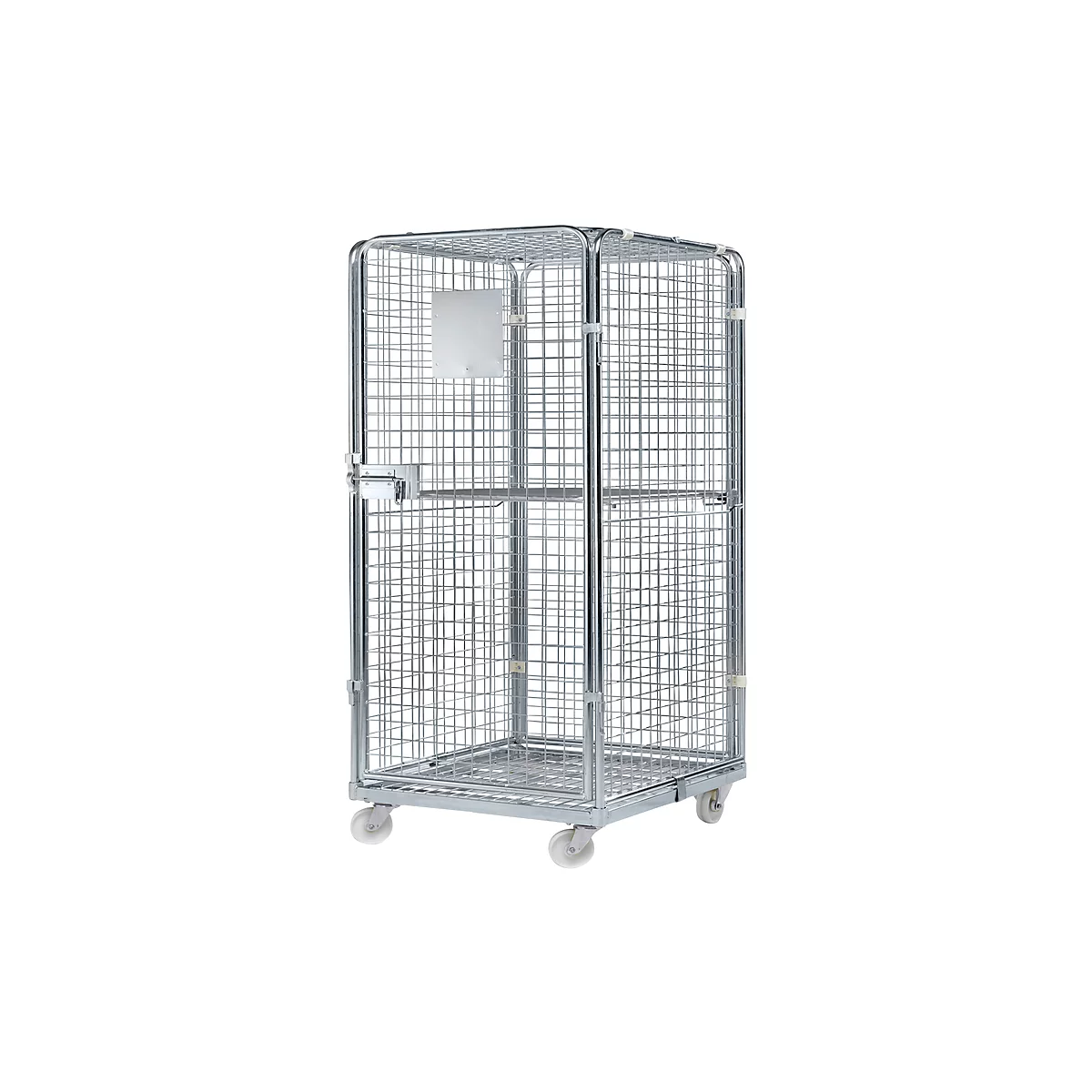 Rolcontainer - 3 gaaszijden en 1 gaasdeur - B 724 x D 810 x 1600 mm 