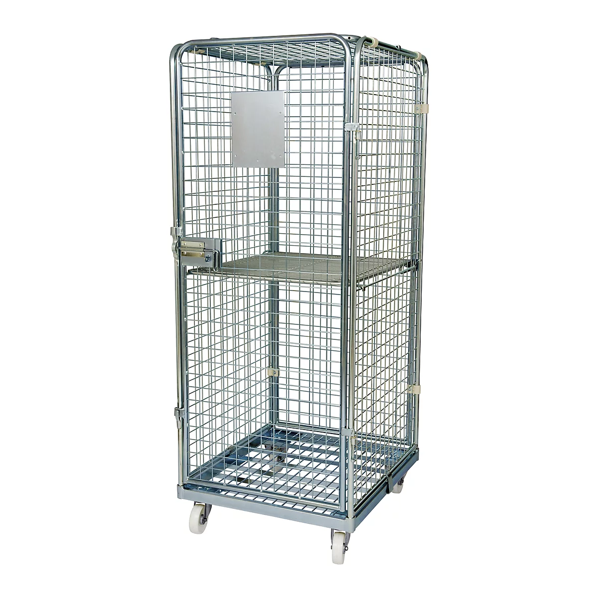Rolcontainer - 3 gaaszijden en 1 gaasdeur - B 724 x D 810 x 1800 mm 