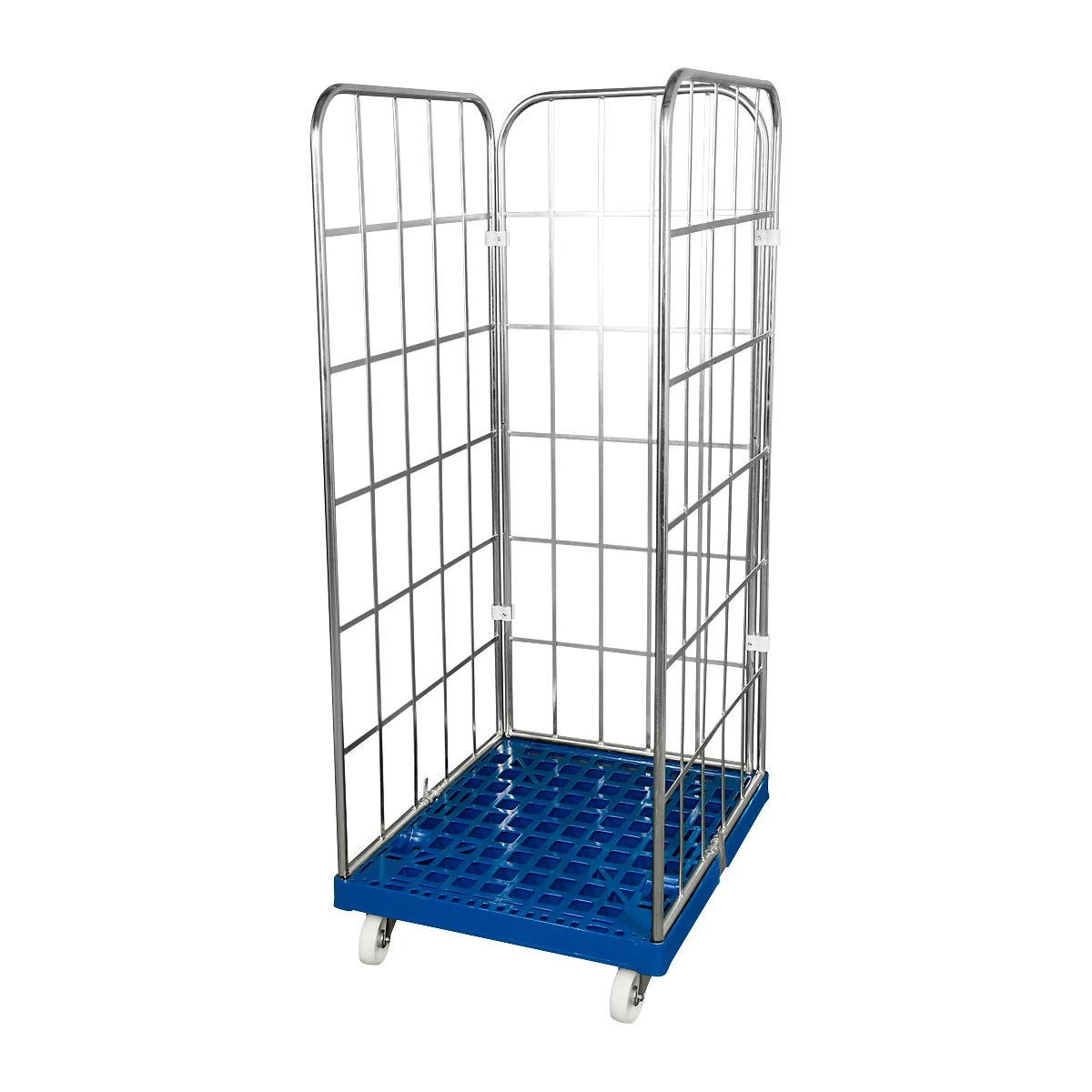 Rolcontainer, 3-zijdig, met achterwand