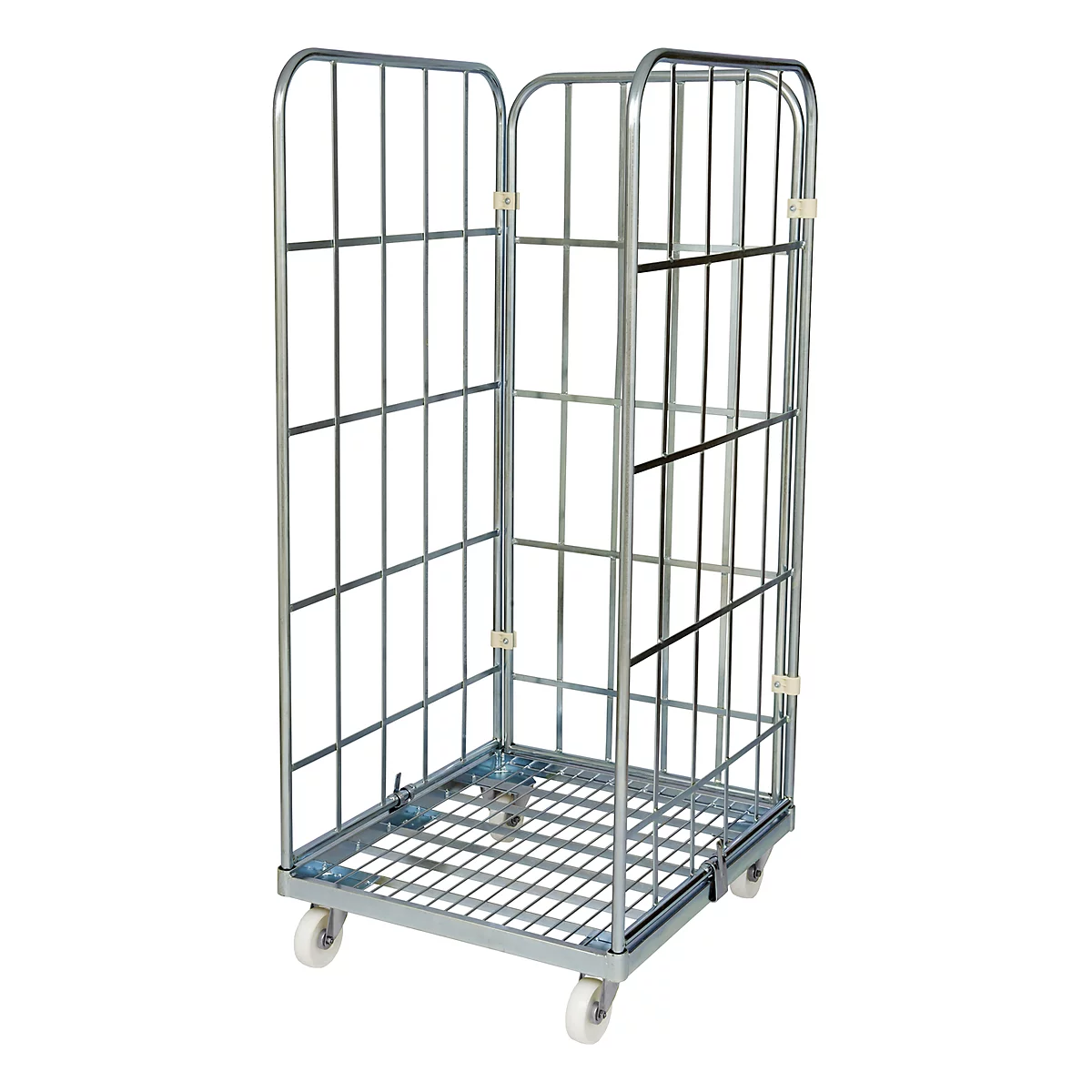 Rolcontainer, 3-zijdig, met stalen rolplaat, 1460 mm bruikbare hoogte