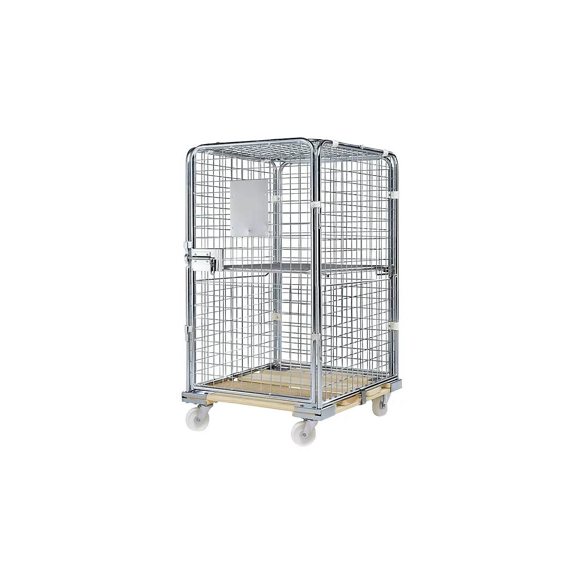 Rolcontainer, met houten rolplaat, 724 x 815 x 1210 mm