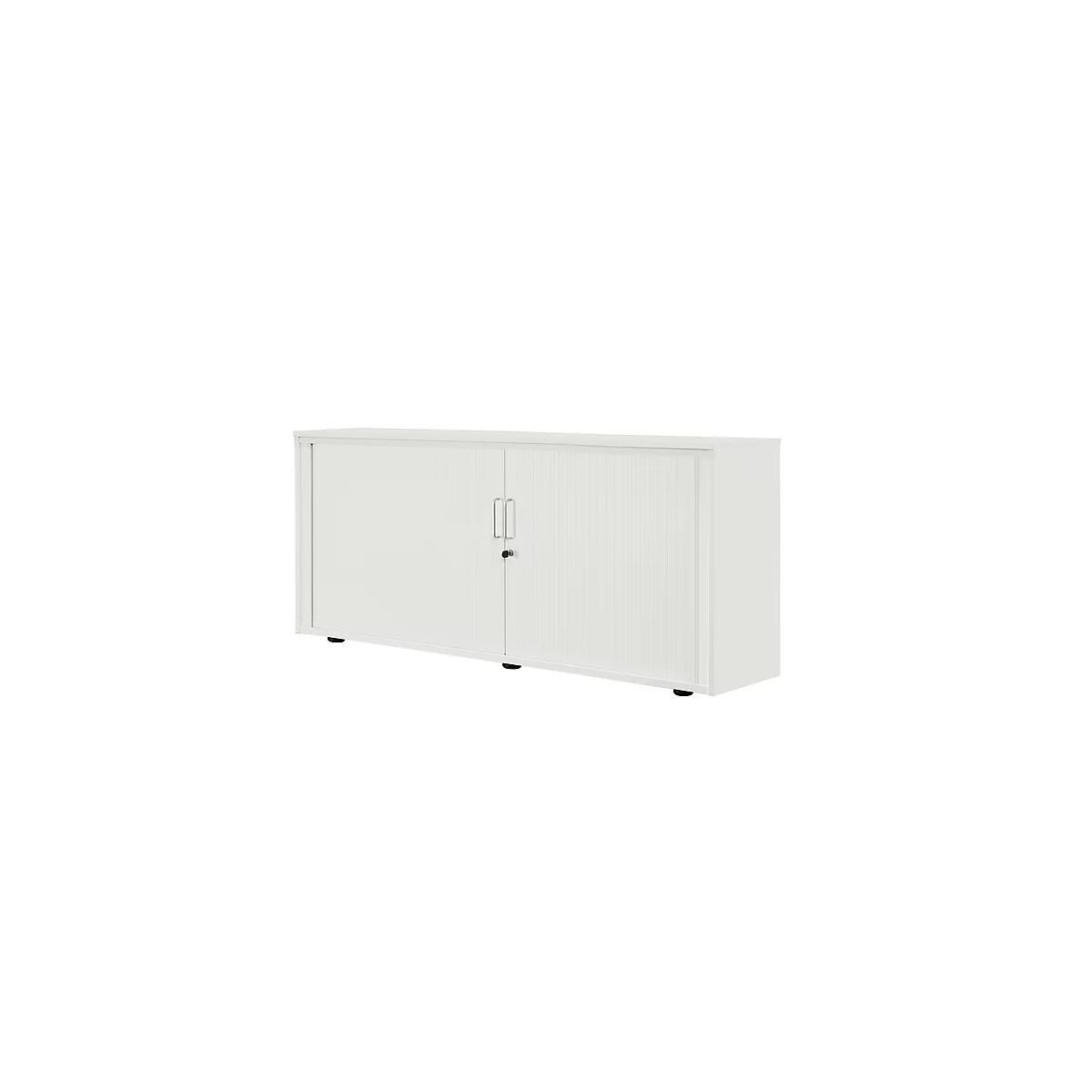 Roldeurkast, 2 ordnerhoogten, 1-delig, met middenwand, B 1600 mm, lichtgrijs